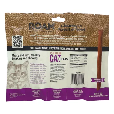 ROAM Wild-B Stix Sustainable Protein Premium Cat Treats - Outback Wild Boar, 5 ct, 0.7 oz - Image 2