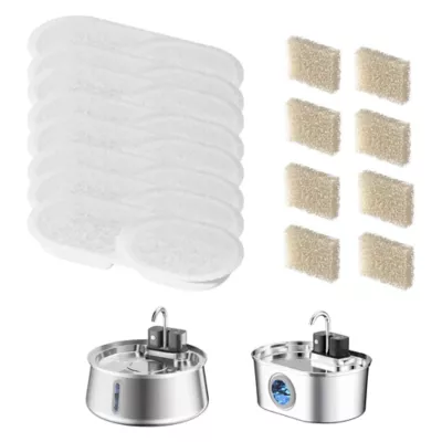 PawsPik Stainless Steel Battery-Operated Water Fountain Oval & Circular Replacement Filters - Image 1
