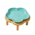 PawsPik Cat Flower Ceramic Feeding Plate with Raised Bamboo Stand image thumbnail 1