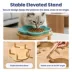 PawsPik Cat Flower Ceramic Feeding Plate with Raised Bamboo Stand image thumbnail 3