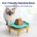 PawsPik Cat Flower Ceramic Feeding Plate with Raised Bamboo Stand image thumbnail 4
