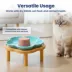 PawsPik Cat Flower Ceramic Feeding Plate with Raised Bamboo Stand image thumbnail 6