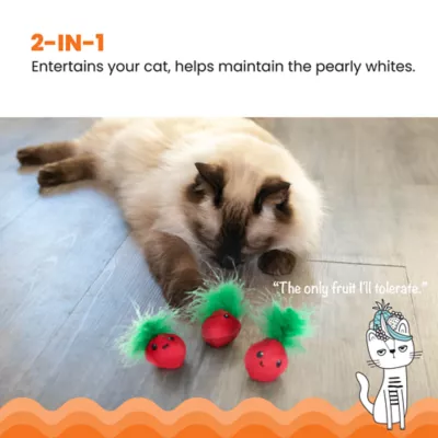 Catstages Straw Babies Dental Catnip Cat Toys 3-Pack - Image 2