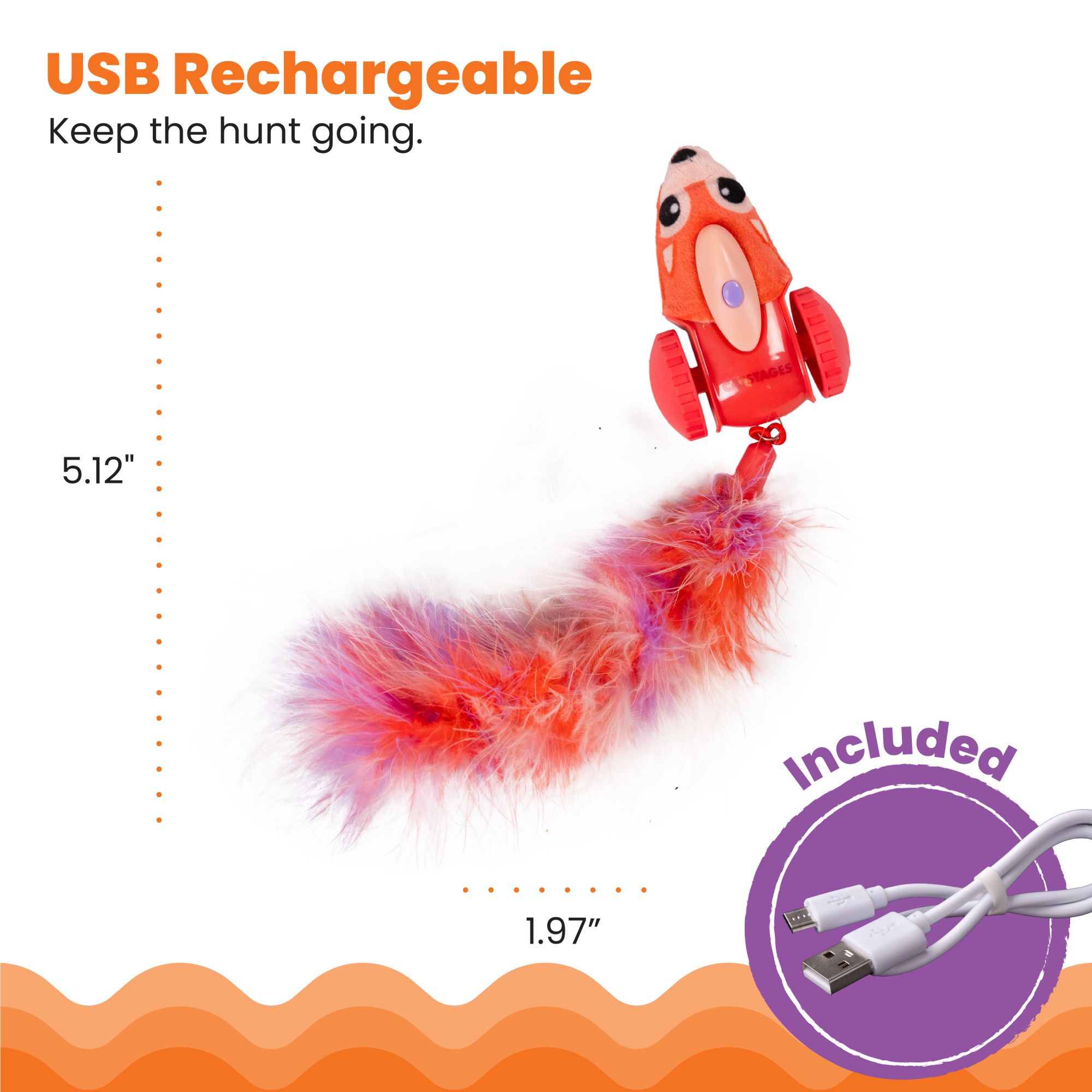Catstages Racin' Squirrel Electronic Cat Toy - thumbnail 5