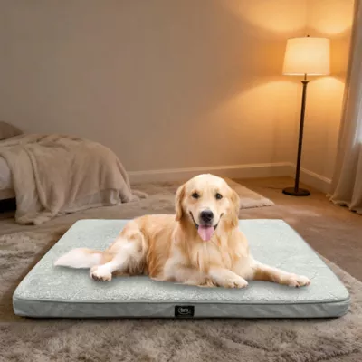 Serta Rectagular Memory Foam Crate Mat For Dogs, Relieves Joint Pain & Pressure, Washable, Charcoal - Image 4