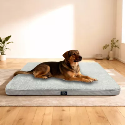 Serta Rectagular Memory Foam Crate Mat For Dogs, Relieves Joint Pain & Pressure, Washable, Grey - Image 4