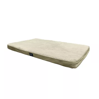 Serta Rectagular Memory Foam Crate Mat For Dogs, Relieves Joint Pain & Pressure, Washable, Tan - Image 2