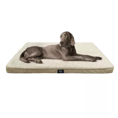 Serta Rectagular Memory Foam Crate Mat For Dogs, Relieves Joint Pain & Pressure, Washable, Tan - Image 5