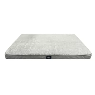 Serta Rectagular Memory Foam Crate Mat For Dogs, Relieves Joint Pain & Pressure, Washable, Charcoal - Image 1