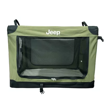 Jeep Collapsible Travel Pet Kennel W/ Carrying Handle, Multi-Pockets, Multi-Door & Anti-Slip Straps - Image 1