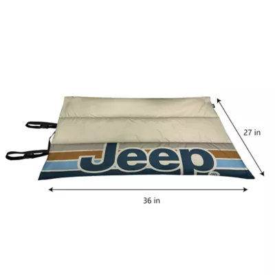 Jeep Portable Dog Travel Mat W/ Vintage Jeep Logo & Buckles, Machine Washable & Durable Fabric - Image 2