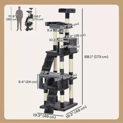 PawHut 68" Cat Tree - Image 3