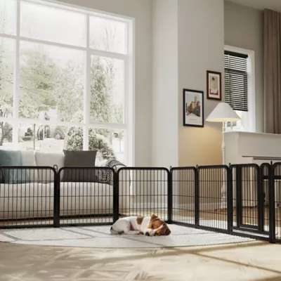 Yaheetech 6-Panel Dog Playpen - 24" Tall, Black - Image 2