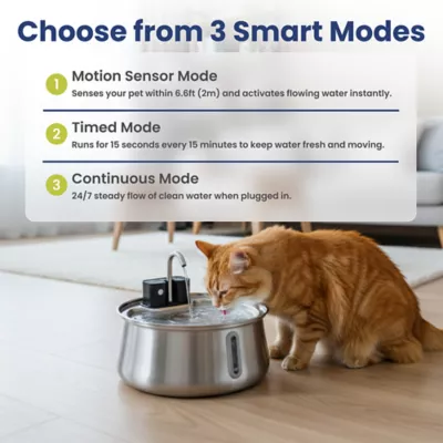 PawsPik Dog & Cat Stainless Steel Battery-Operated Circular Water Fountain - 4 Liter - Image 2