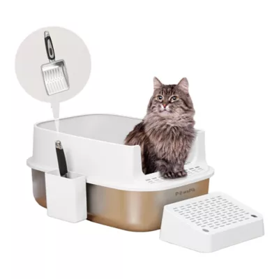 PawsPik Cat Stainless Steel XL Litter Box & Metal Scooper - Image 1