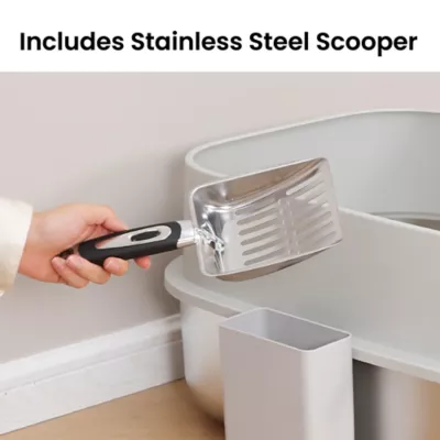 PawsPik Cat Stainless Steel XL Litter Box & Metal Scooper - Image 8