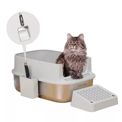 PawsPik Cat Stainless Steel XL Litter Box & Metal Scooper - Image 1