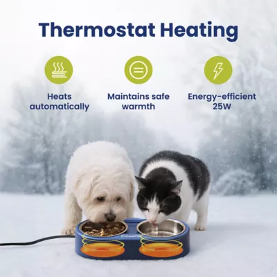 PawsPik Cat Heated Stainless Steel Outdoor Food & Water Bowl - Image 5