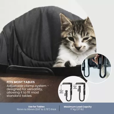 Guzzie+Guss Pet Portable Table Chair, Hook-On Highchair, Compact & Fits Most Tables - Charcoal - Image 4