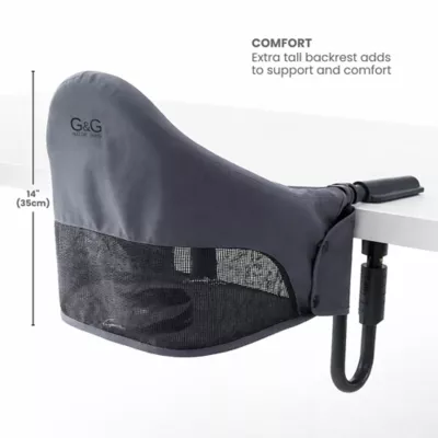 Guzzie+Guss Pet Portable Table Chair, Hook-On Highchair, Compact & Fits Most Tables - Charcoal - Image 5