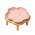 PawsPik Cat Flower Ceramic Feeding Plate with Raised Bamboo Stand image thumbnail 1
