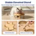 PawsPik Cat Flower Ceramic Feeding Plate with Raised Bamboo Stand image thumbnail 3