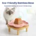 PawsPik Cat Flower Ceramic Feeding Plate with Raised Bamboo Stand image thumbnail 4