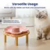 PawsPik Cat Flower Ceramic Feeding Plate with Raised Bamboo Stand image thumbnail 6