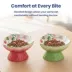 PawsPik Cat Strawberry Blooms Elevated Ceramic Slow Feed Bowl image thumbnail 7