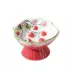 PawsPik Cat Strawberry Blooms Elevated Ceramic Slow Feed Bowl image thumbnail 1