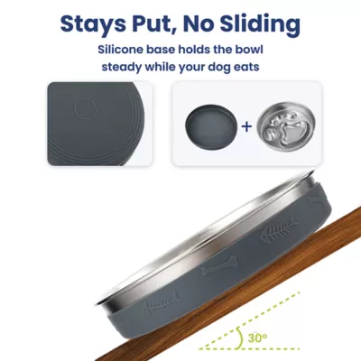 PawsPik Dog Stainless Steel Three-Ridged Slow Feeder Bowl - Image 3
