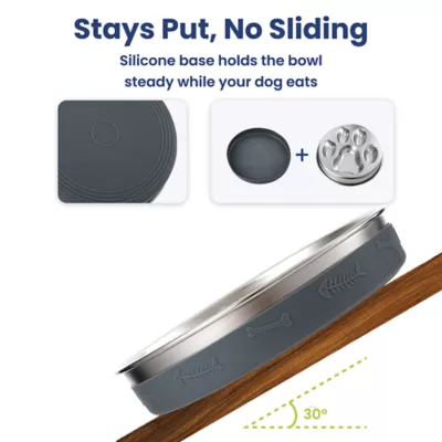 PawsPik Dog Stainless Steel Four-Ridged Slow Feeder Bowl - Image 3