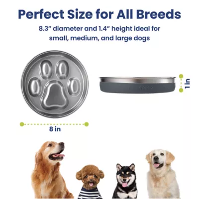 PawsPik Dog Stainless Steel Four-Ridged Slow Feeder Bowl - Image 6
