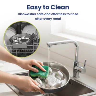 PawsPik Dog Stainless Steel Four-Ridged Slow Feeder Bowl - Image 7