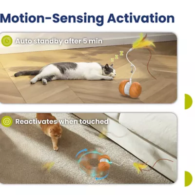 PawsPik Cat Feather Tail Rechargeable Spinnger Chasers Toy - Image 5