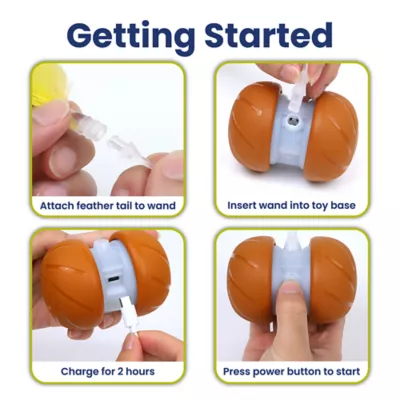 PawsPik Cat Feather Tail Rechargeable Spinnger Chasers Toy - Image 8