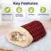 PawsPik Cat Self Warming Cave Bed - Red Flannel image thumbnail 2