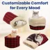 PawsPik Cat Self Warming Cave Bed - Red Flannel image thumbnail 7