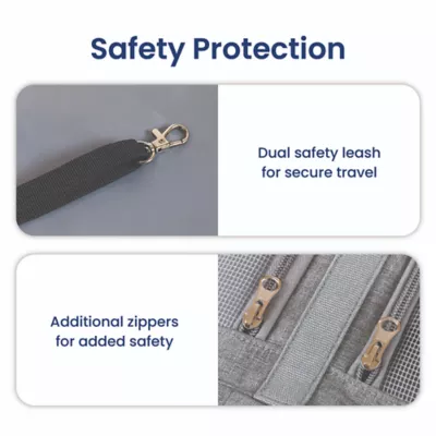 PawsPik Dog & Cat Portable Dual-Pet Carrier - Light Gray - Image 6