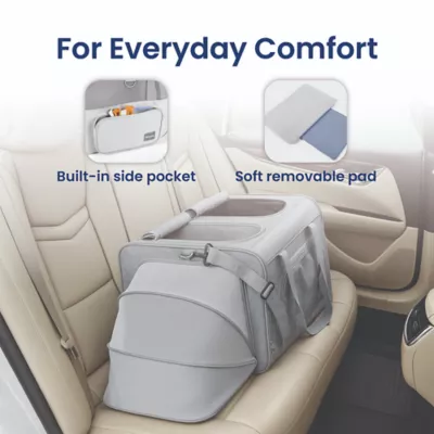 PawsPik Dog & Cat Portable Dual-Pet Carrier - Light Gray - Image 8