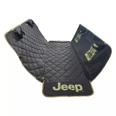 Jeep Quilted Backseat Hammock Vehicle Seat Protector W/ Pockets For Dogs, Machine Washable - Image 4