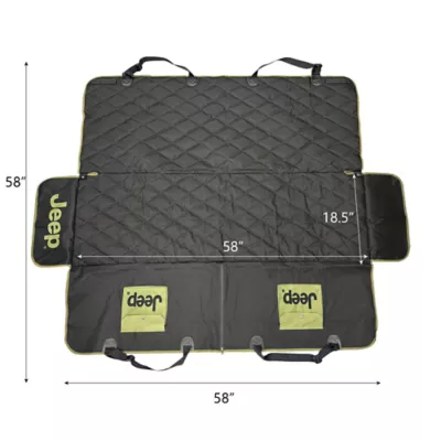 Jeep Quilted Backseat Hammock Vehicle Seat Protector W/ Pockets For Dogs, Machine Washable - Image 7