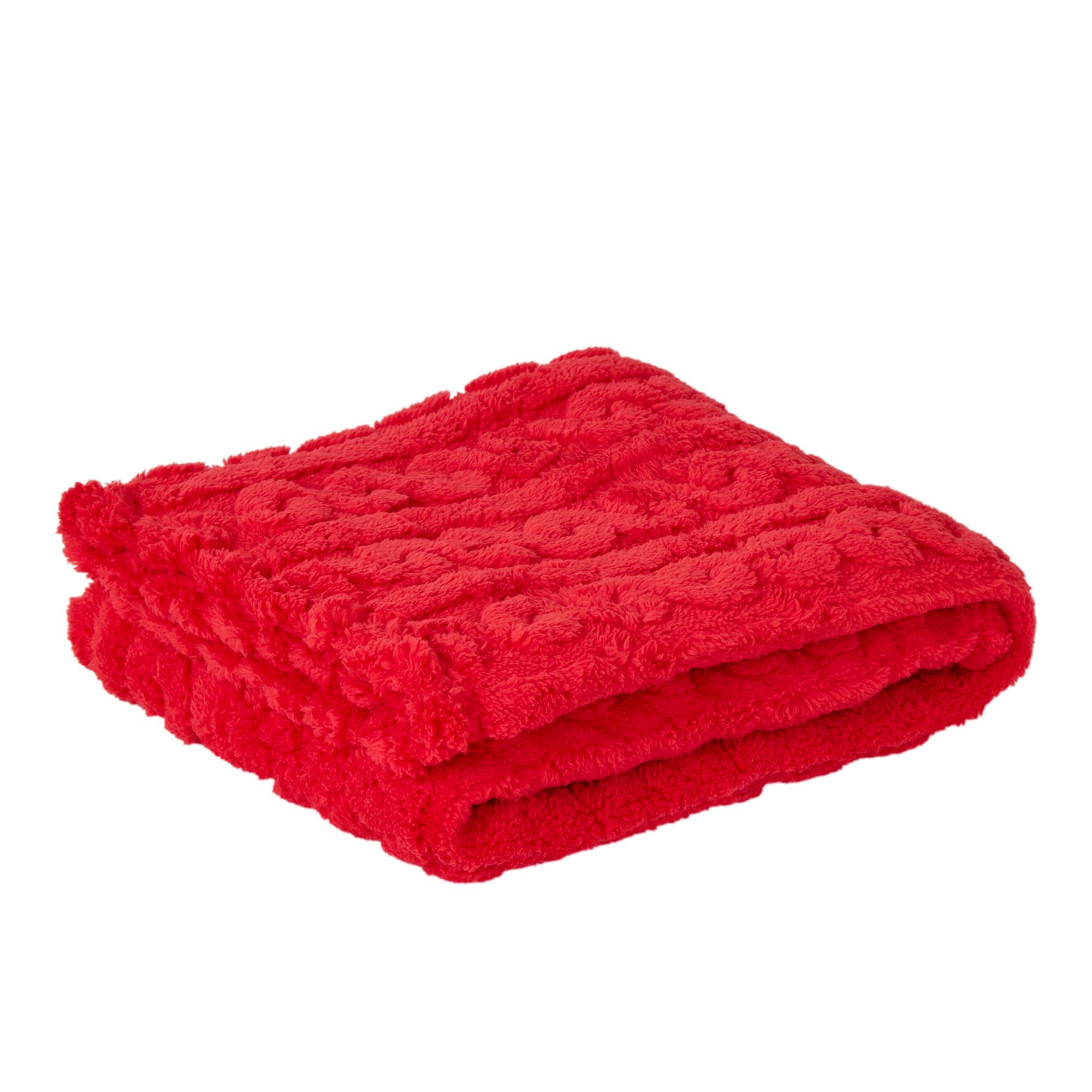 Merry & Bright® Luxe Cable Knit Dog Blanket, Multiple Colors, Grey/Red