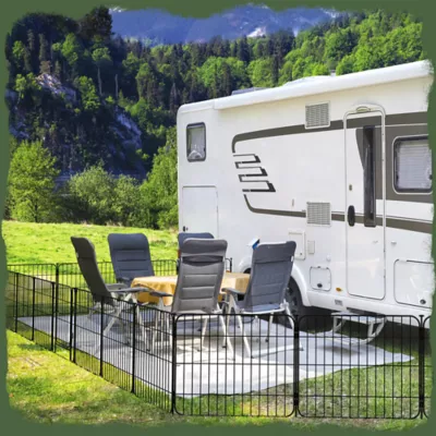 Yaheetech 8-Panel Foldable Metal Pet Enclousre with Door - 20" Tall, Black - Image 2