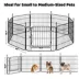 Yaheetech 8-Panel Foldable Metal Pet Enclousre with Door - 20" Tall, Black image thumbnail 3