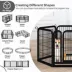 Yaheetech 12-Panel Foldable Metal Pet Fence - 24" Tall, Black image thumbnail 5