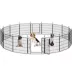Yaheetech 16-Panel Foldable Metal Pet Enclosure with Door - 24" Tall, Black image thumbnail 1