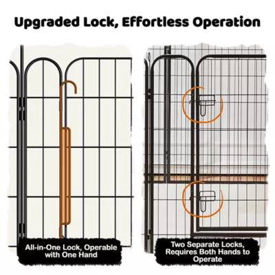 Yaheetech 16-Panel Foldable Metal Pet Enclosure with Door - 24" Tall, Black - Image 5