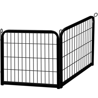 Yaheetech 2-Panel Metal Dog Playpen with Door - 24" Tall, Black - Image 1