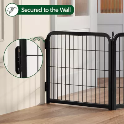 Yaheetech 2-Panel Metal Dog Playpen with Door - 24" Tall, Black - Image 4